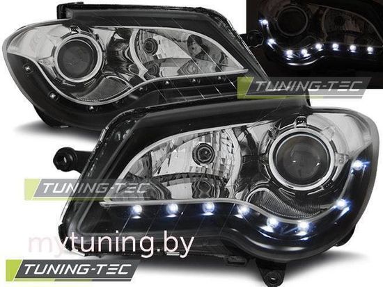 Передние фары daylight black для VW Touran