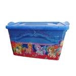 Контейнер для хранения №6 (35л), рис ЕДИНОРОЖКИ, темно-гол,