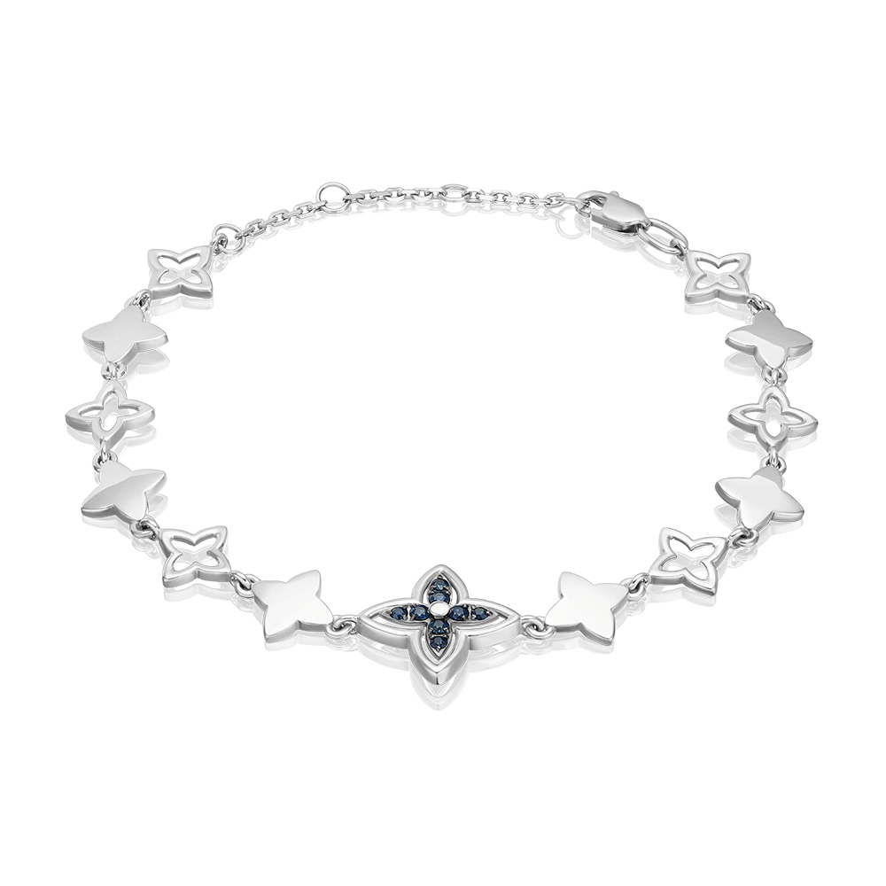 Браслет из белого золота с сапфирами