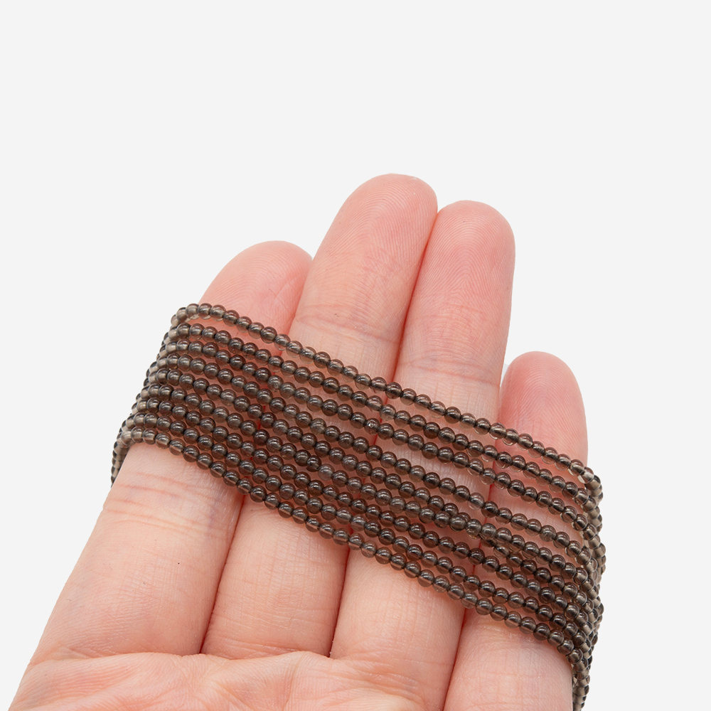 Раухтопаз (дымчатый кварц) натуральный, бусины в форме шара 2,1мм