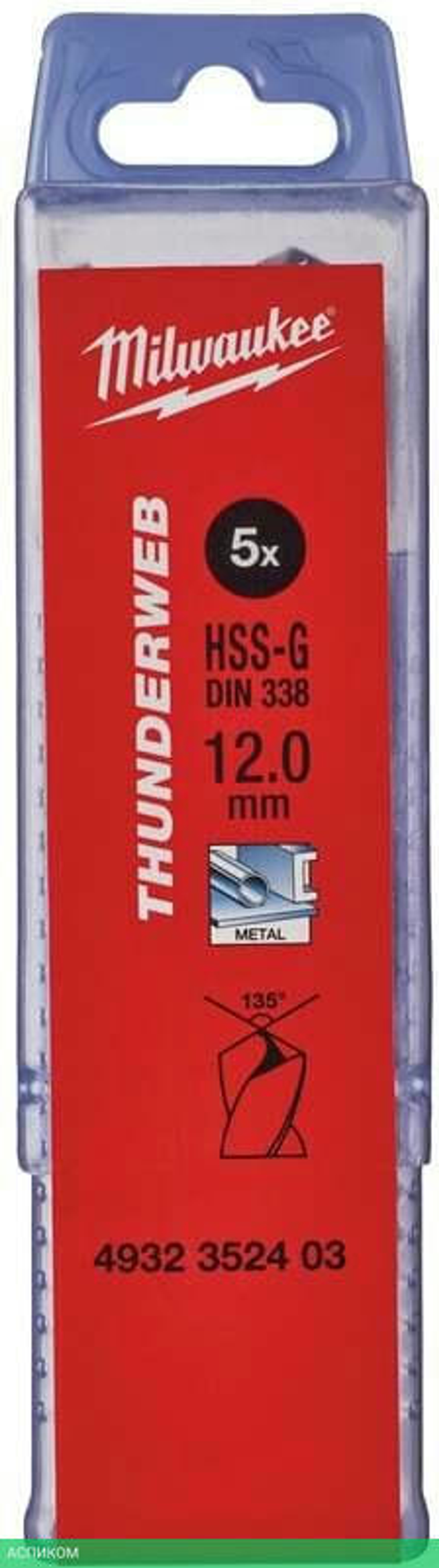 Сверло по металлу Milwaukee Thunderweb HSS-G 12x151мм 5шт (4932352403)