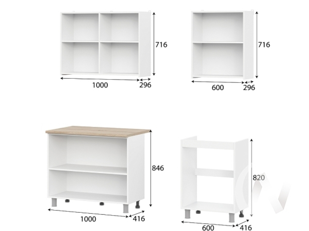 Кухонный гарнитур КГ-6 1,6м Серия 2