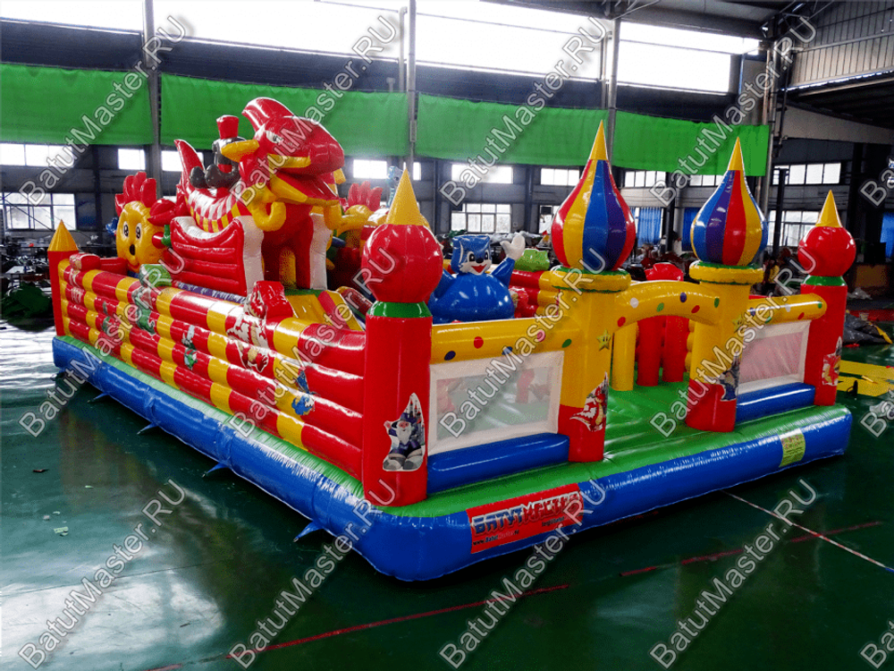 Недорогой батут "Красный дракон" 10*7*3.5 м