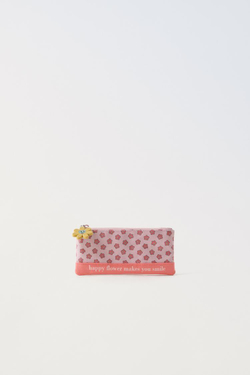 ZARA ПЕНАЛ С ЦВЕТОЧНЫМ ПРИНТОМ, РОЗОВЫЙ