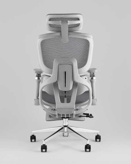 Кресло офисное TopChairs Prodigy с оттоманкой серый