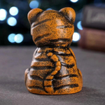 Фигура "Тигренок с сердцем" рыжая, 7,5х7,5х10,5 см