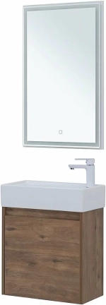 Тумба с раковиной Aquanet Nova Lite 50 с зеркалом, дуб рустикальный