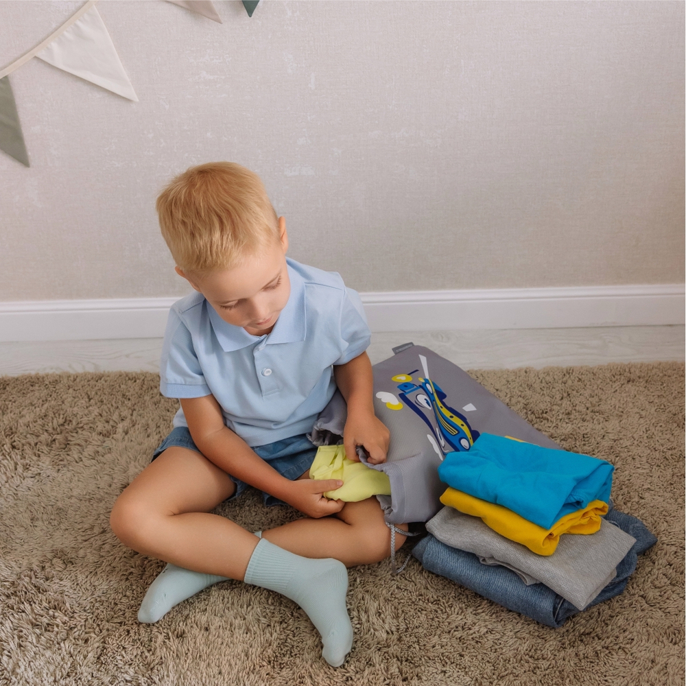 Мешок в садик 33х40, Машинка (серый)