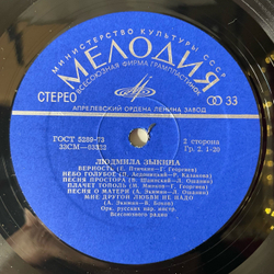 Винтажная виниловая пластинка LP Людмила Зыкина Город Имени Отца (СССР 1975)