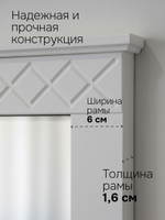 Зеркало настенное, 63 160, Индра, прямоугольное, в раме, белое, Dipriz