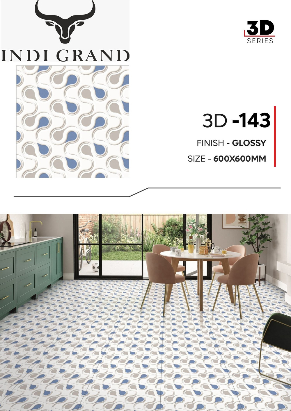Керамогранит 3D 60х60 glossy-143