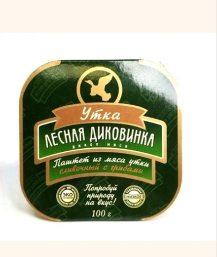 Паштет из мяса утки сливочный с грибами, 100 г