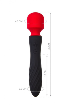 Черно-красный двусторонний вибромассажер Black&Red - 21 см.