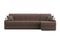 Диван угловой с оттоманкой Денвер 1,8 - Velutto 23 шоколад/ коричневая накладка