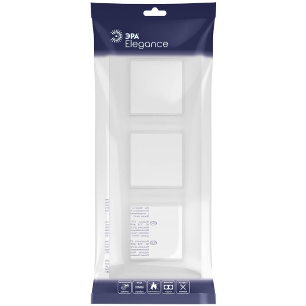 Рамка для розеток и выключателей ЭРА Elegance 14-5003-01М на 3 поста, белый матовый