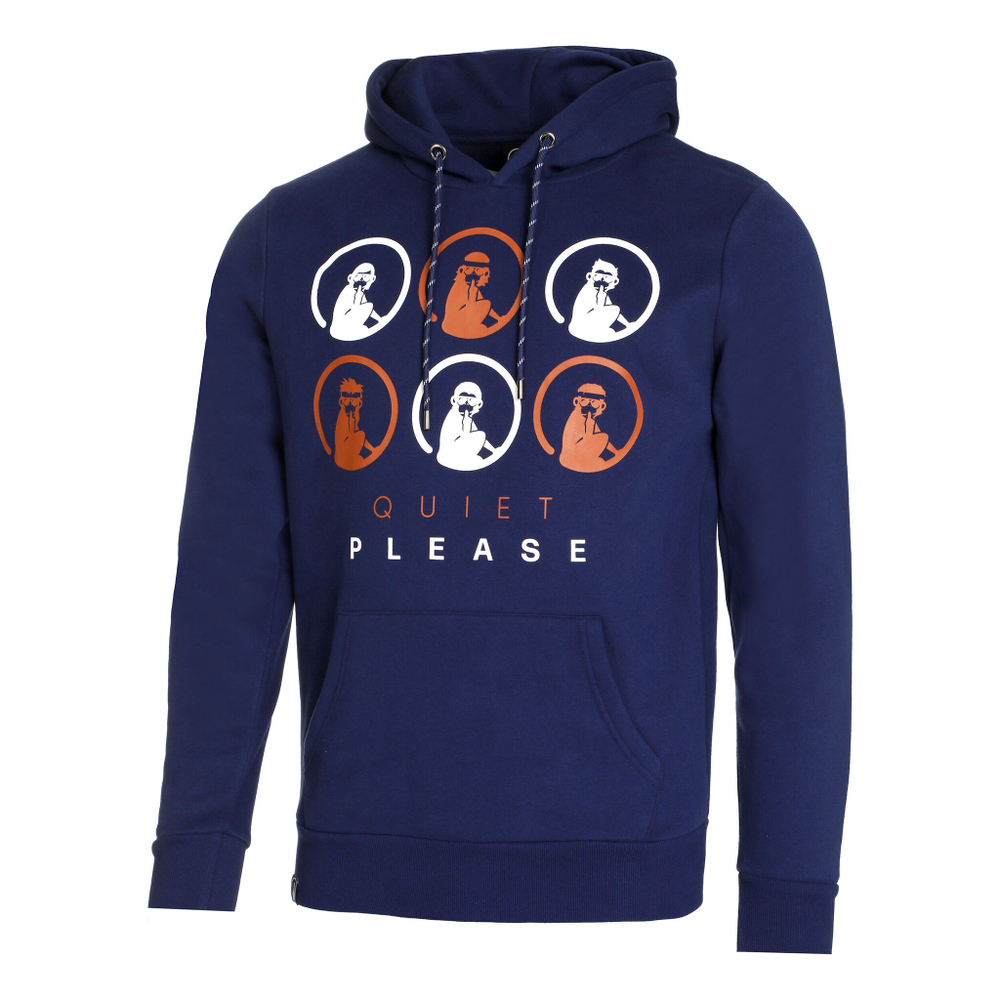 Мужская кофта теннисная Quiet Please Retro Monkey Hoody Men - Dark Blue, Multicoloured