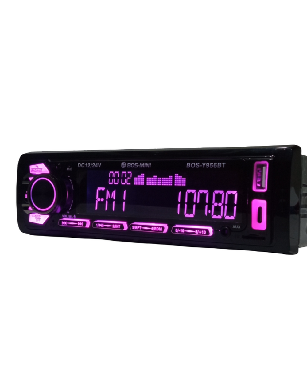 Автомагнитола FM/BT/USB/TFplayer (12-24V) BOS-MINI BOSXY956BT