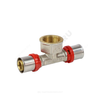 Тройник МП латунь никель пресс Дн 20х1/2"х20 ВР ГОСТ 32415-2013 8011 Aquasfera 8011-02