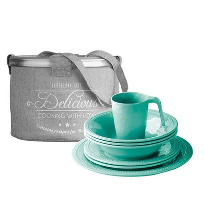 Набор яхтенной небьющейся посуды на 4 человек, Aqua