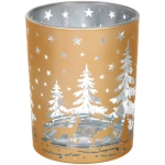 Подсвечник «Снежный лес» 10*12,5 см, Золото