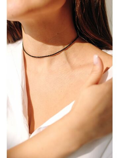 Колье-чокер из серебра и натуральной шпинели