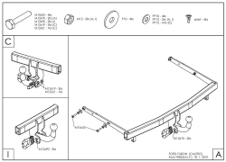 Фаркоп оцинкованный Galia F082C для Ford Fusion / Fusion Calero 2002-2012(паспорт и сертификат в комплекте)(без электрики)