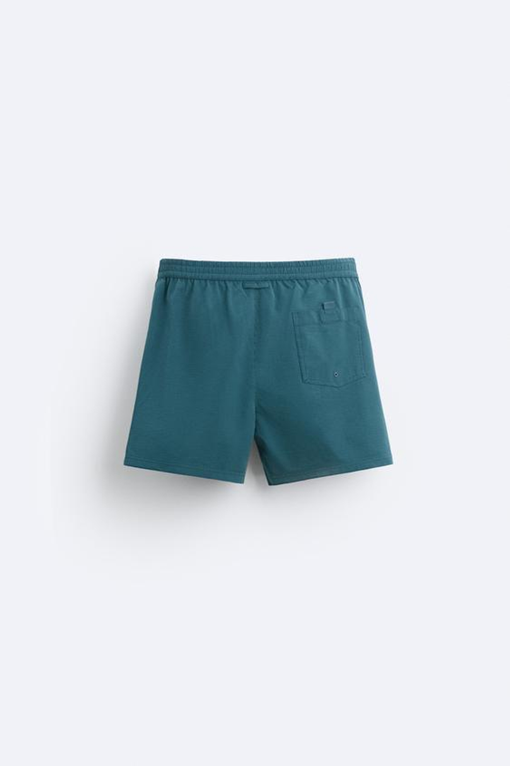 ZARA ПЛАВКИ КЛАССИЧЕСКОГО КРОЯ ИЗ РЕЛЬЕФНОЙ ТКАНИ, СИНЕ-ЗЕЛЕНЫЙ