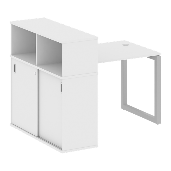 Метал Систем Куатро Стол письменный с шкафом-купе на О-образном м/к 50БО.РС-СШК-3.1 Т