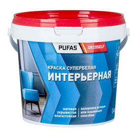 Краска интерьерная Pufas Decoself белая, морозостойкая (1,4 кг)