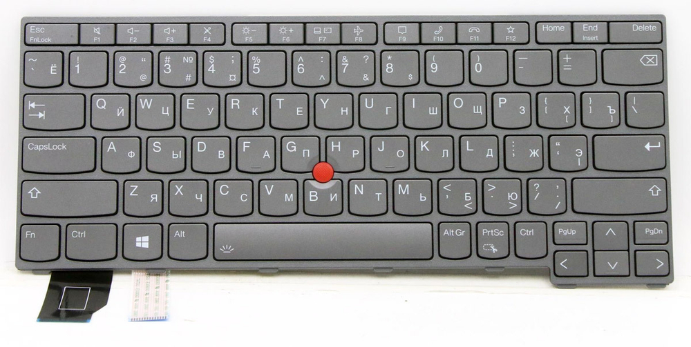 Клавиатура для ноутбука Lenovo ThinkPad X13 Gen 2 серая с подсветкой