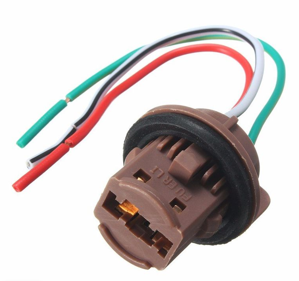 Разъем T20/W21W 7443 (2 контакта, пластиковый поворотный с проводами), 1шт