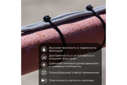 Нейлоновая кабельная стяжка REXANT 250x4,8мм, черная 100 шт/уп 07-0251-5