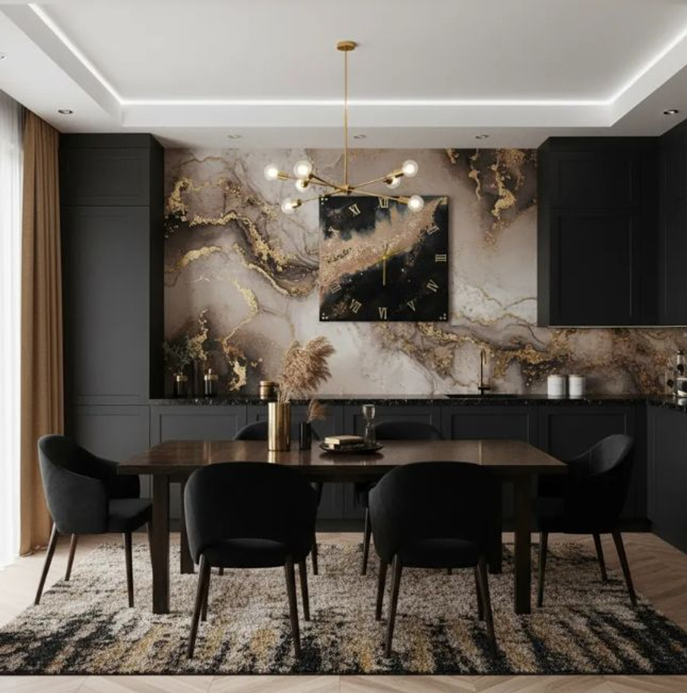 Настенные часы-картина из эпоксидной смолы ручная работа