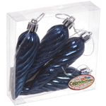 Ёлочные игрушки «Сосулька спиралька» 8,5см (набор 4шт), сапфир