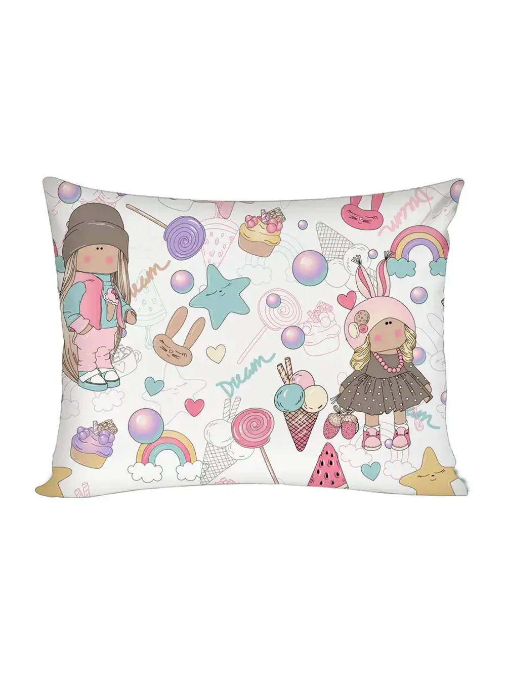 Постельное белье бязь Сказка "Сластена/Принцесса" 1,5-сп Наволочка 50х70 см 1 шт Простынь на резинке 90x200 см Пододеяльник 145x205 см