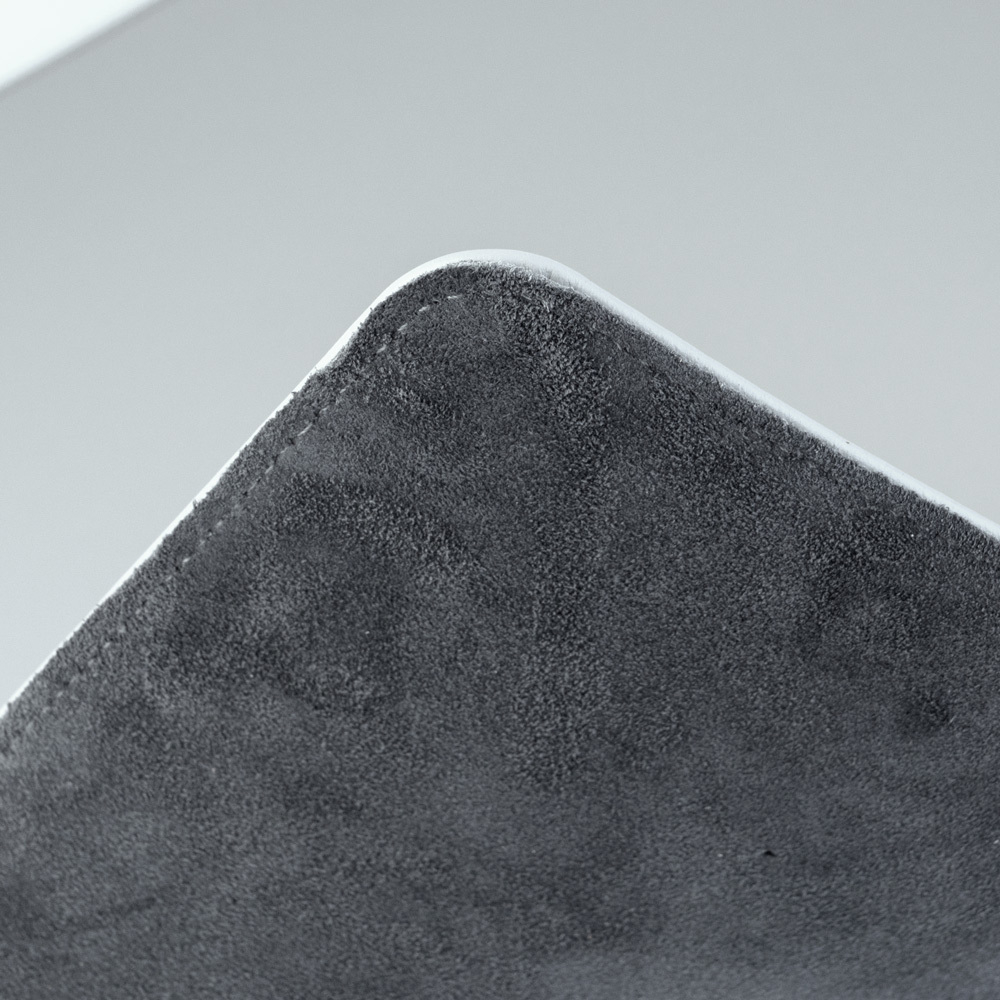 Бювар из натуральной кожи теленка, серого цвета