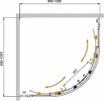 Душевой уголок Cezares Molveno 100x100 MOLVENO-R-22-80+20-C-Cr-IV стекло прозрачное/профиль хром