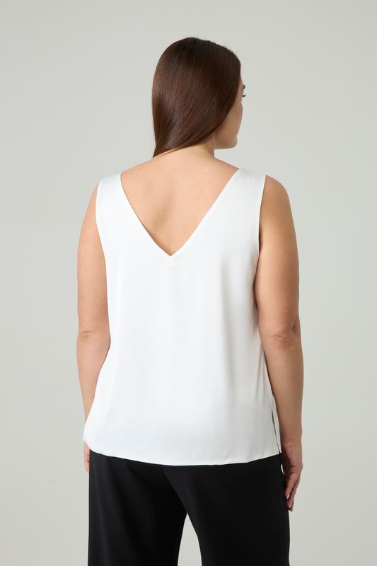 Топ двухслойный на широких бретелях, молочный