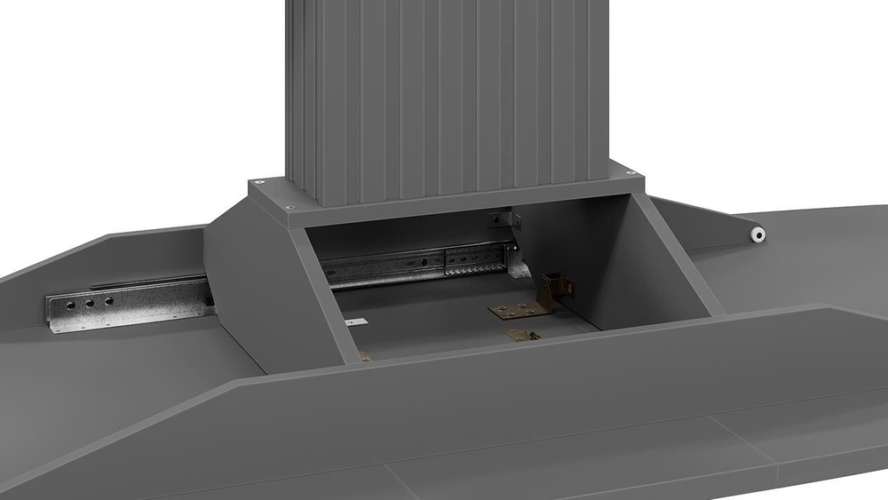 Стол кухонный обеденный раздвижной Графит матовый/Стекло матовое серое 130(162)х80х75 см