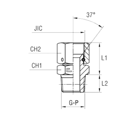 Штуцер FNC JIC 1/2" BSPT 1/4"