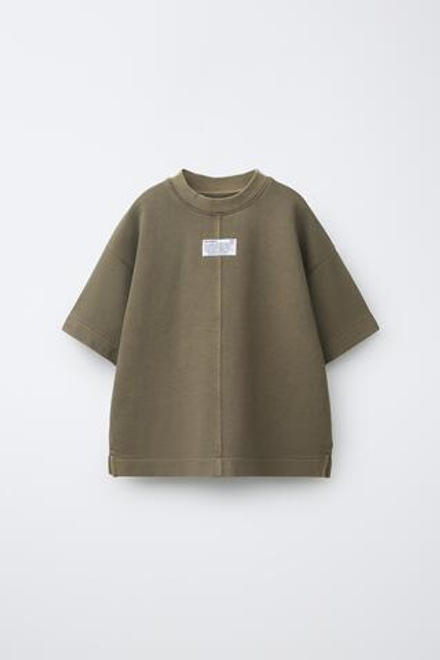 ZARA ФУТБОЛКА GARMENT DYE, ХАКИ