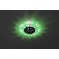 Светильник встраиваемый cо светодиодной подсветкой ЭРА DK LD2 SL/GR+WH под лампу MR16 GU5.3 прозрачный зеленый | Встраиваемые LED светильники