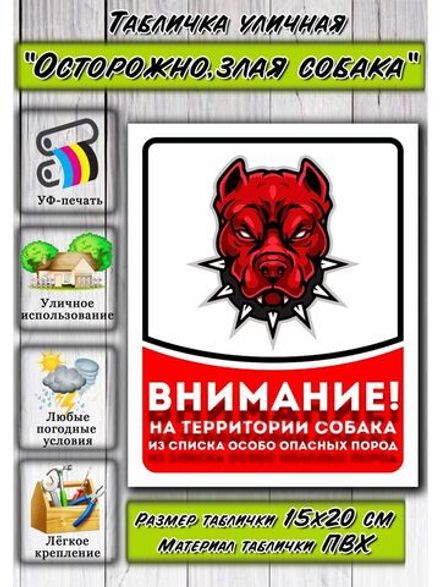 Табличка на дом Осторожно злая собака