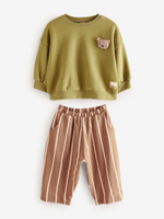 Толстовка и брюки в комплекте для девочки Next B97-372, Коричневый, Хаки