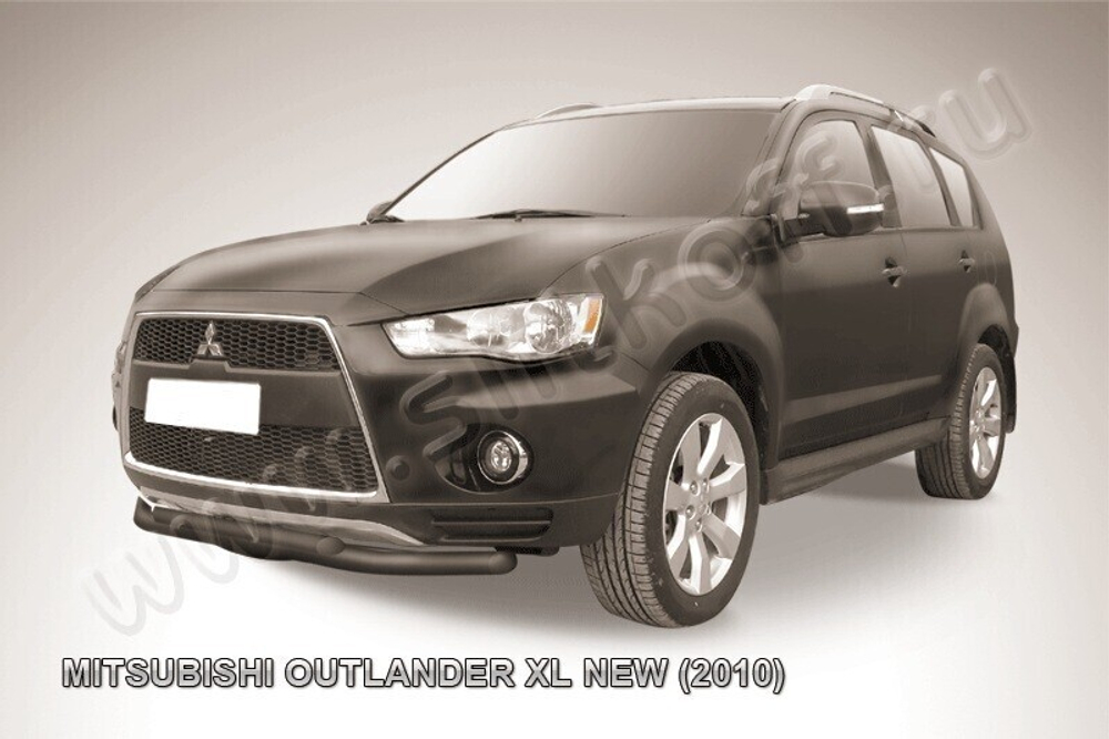 Защита переднего бампера Mitsubishi Outlander XL (2009-2013) d57+d42 серебристая