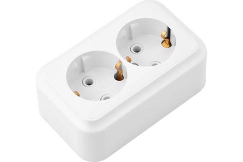 Розетка 2 местная Bylectrica ПРАЛЕСКА 16А с/з белая