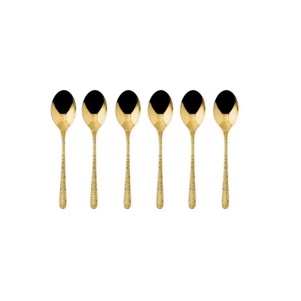 Sambonet - Набор из 6 ложек для эспрессо Venezia PVD Gold / артикул   52765GA7  / GTIN 8014808402517