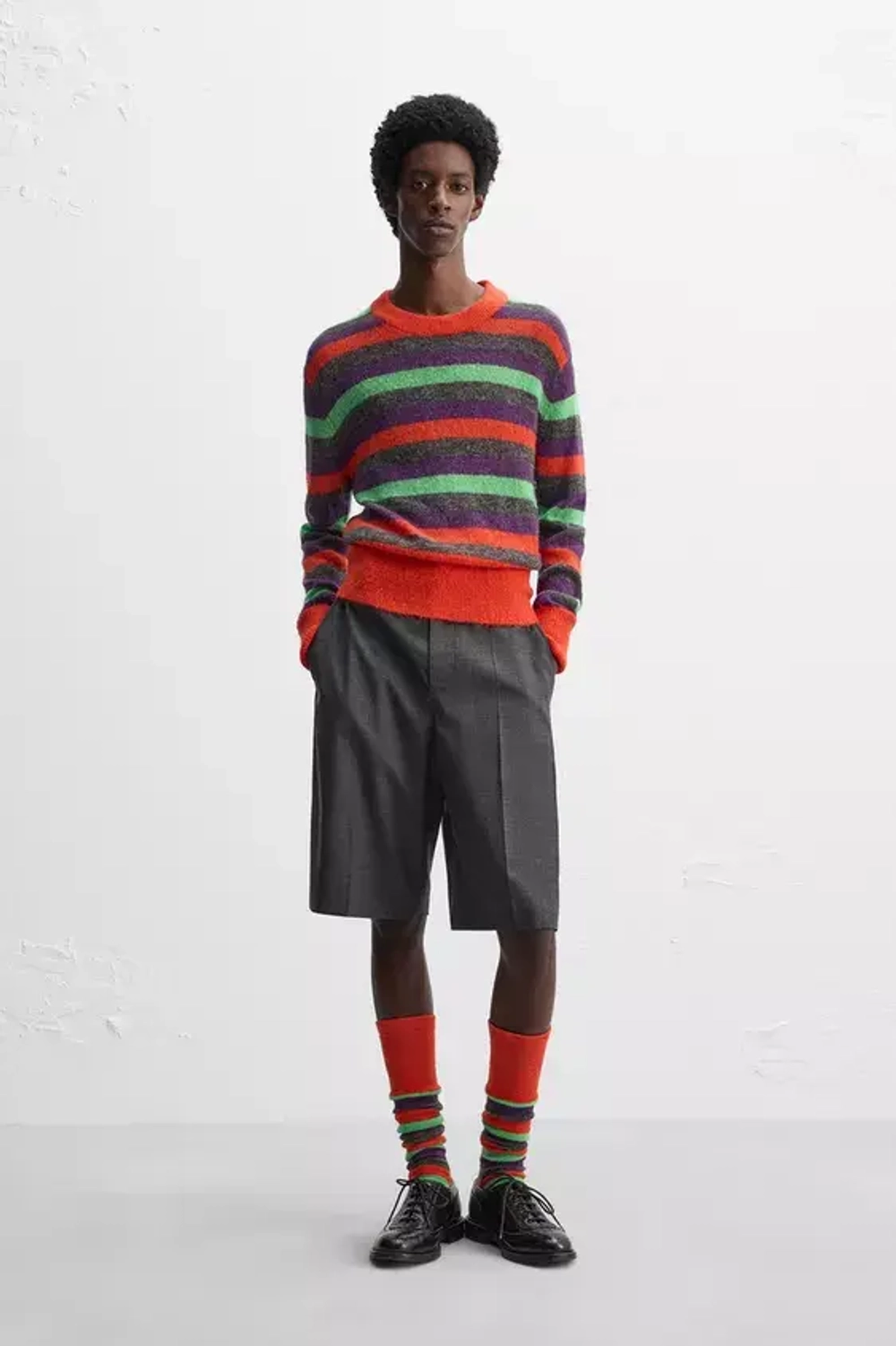 ZARA X HARRY LAMBERT СВИТЕР В ПОЛОСКУ, КРАСНЫЙ