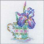 "Чашка и ирис"-EH307 вышивка