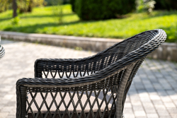 "Дольче" обеденная группа из искусственного ротанга, цвет графит